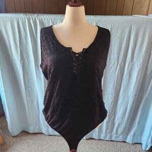 Torrid Black Lace-Up Bodysuit